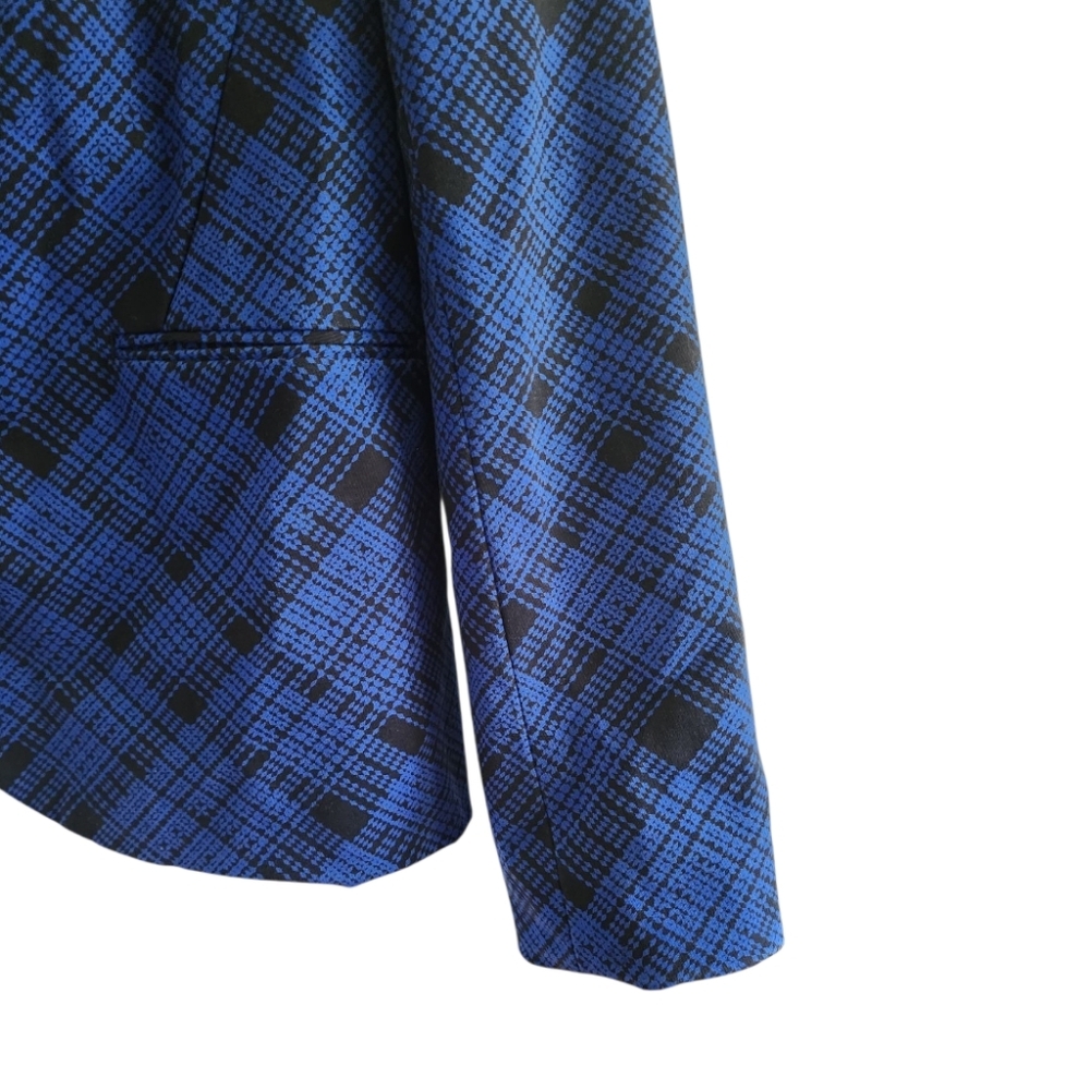Lord & Taylor Patterned Office Preppy Wedding Formal Cobalt Blue Blazer - Womens - Picture 5 of 10